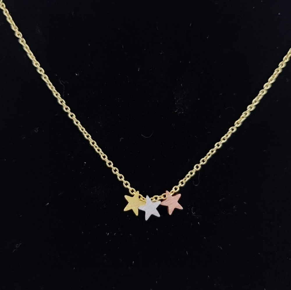 Beautiful Tiny Three Star Pendant
Necklace